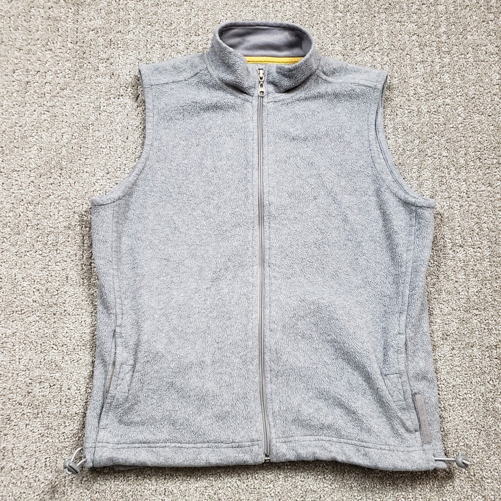 GH Bass Co Fleece Vest Womens Large Gray Bass Tech Full Zip Pockets Gorpcore